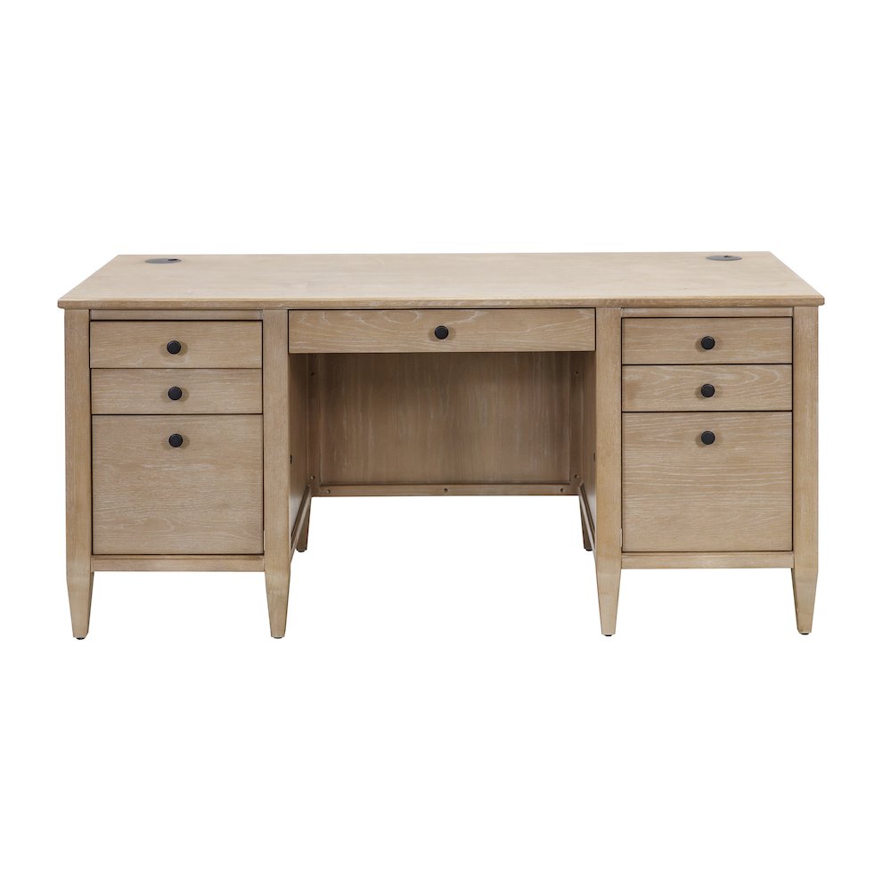 Laurel Wood Double Pedestal Desk, Wood Office Desk