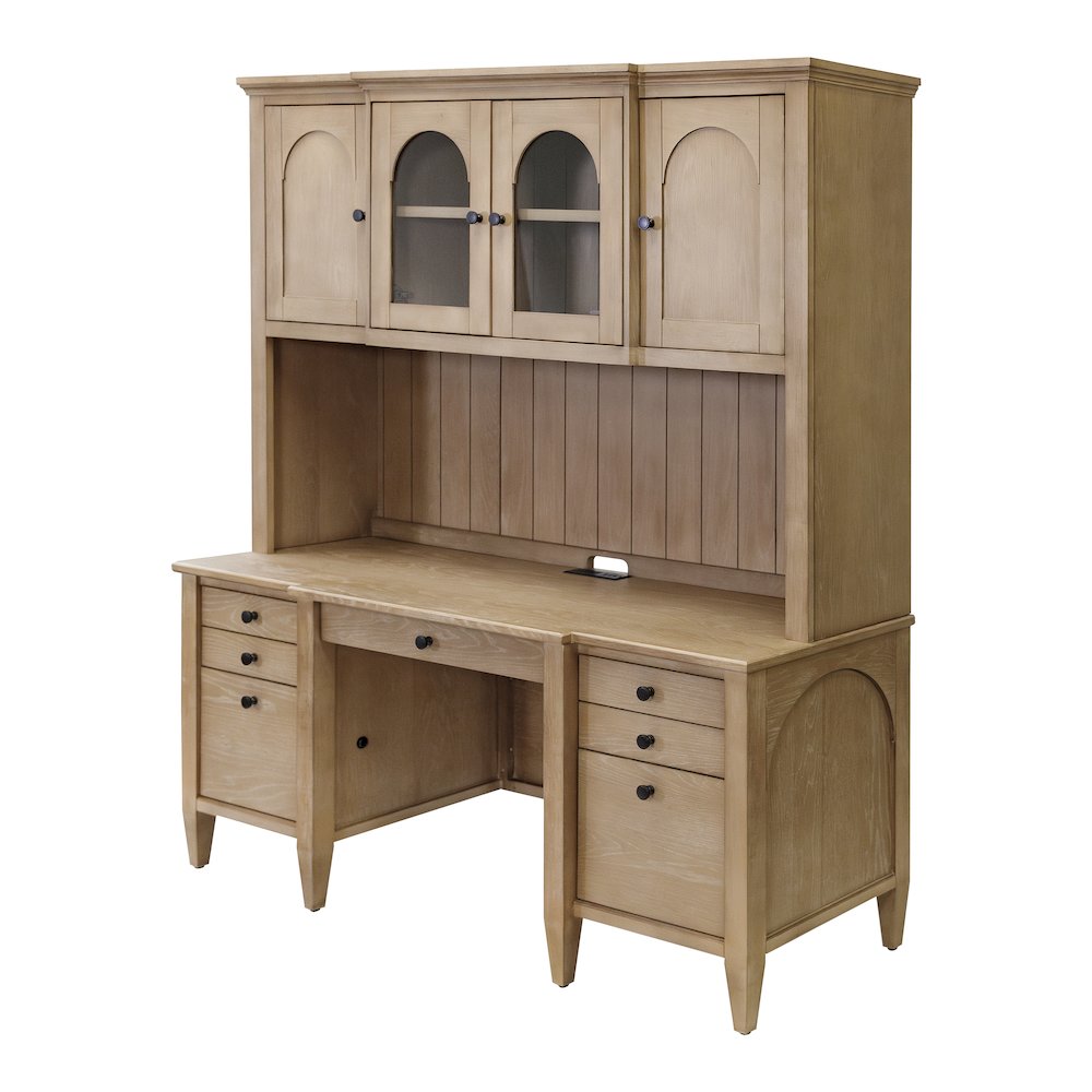 Laurel Wood Hutch With Doors, Fully Assembled