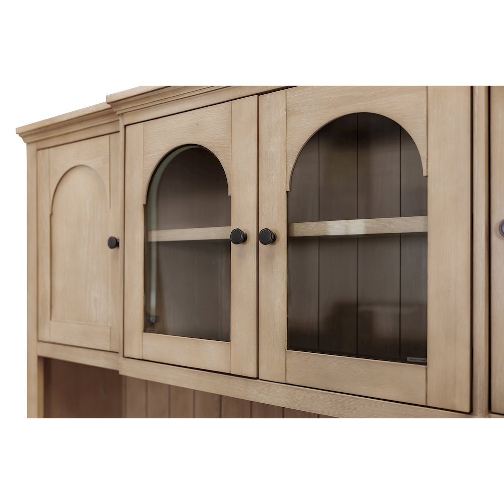 Laurel Wood Hutch With Doors, Fully Assembled