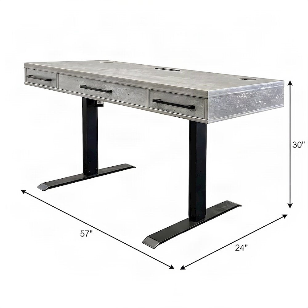 Laminate Electric Standing Desk with Height Adjustable Sit-Stand, Concrete Gray