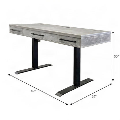 Laminate Electric Standing Desk with Height Adjustable Sit-Stand, Concrete Gray