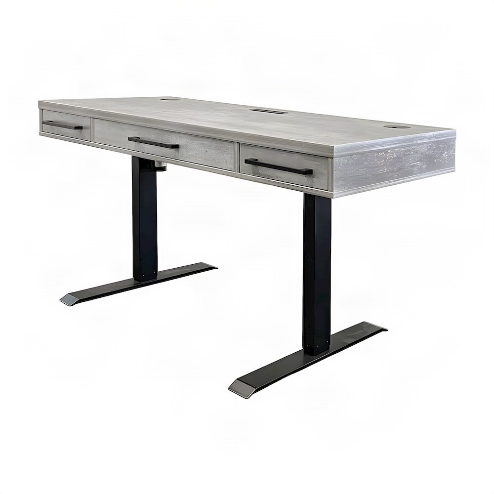 Laminate Electric Standing Desk with Height Adjustable Sit-Stand, Concrete Gray