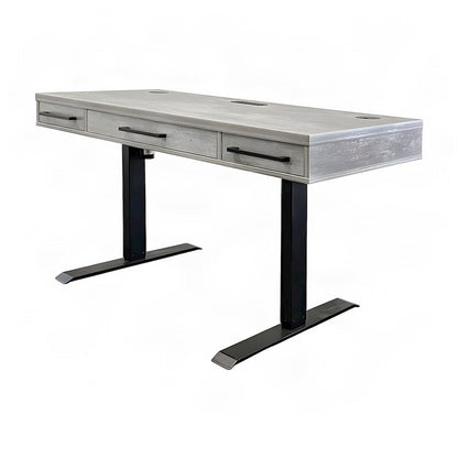 Laminate Electric Standing Desk with Height Adjustable Sit-Stand, Concrete Gray
