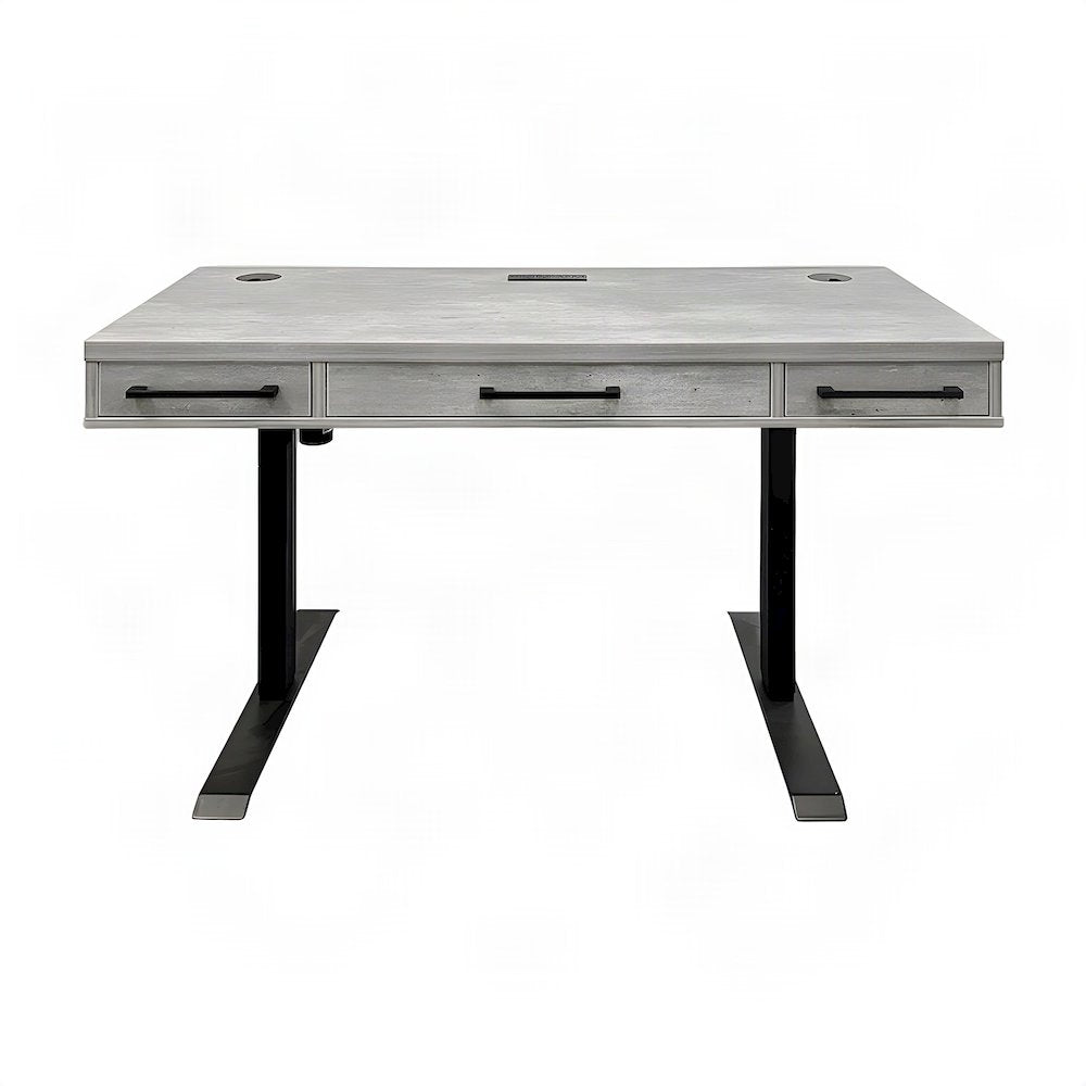 Laminate Electric Standing Desk with Height Adjustable Sit-Stand, Concrete Gray