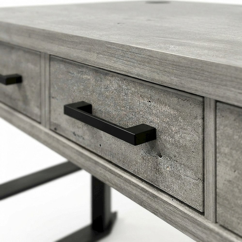 Laminate Electric Standing Desk with Height Adjustable Sit-Stand, Concrete Gray