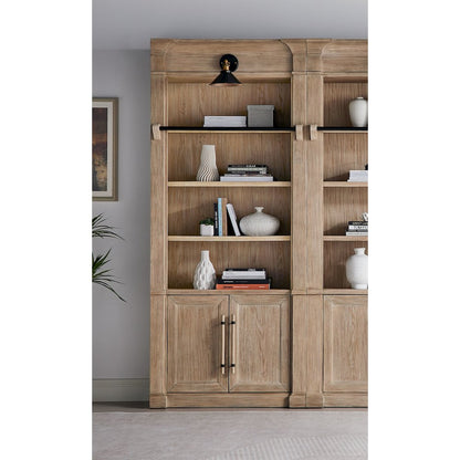 Contemporary 8' Tall Wood Bookcase, Storage Organizer, Display Shelf, Brown