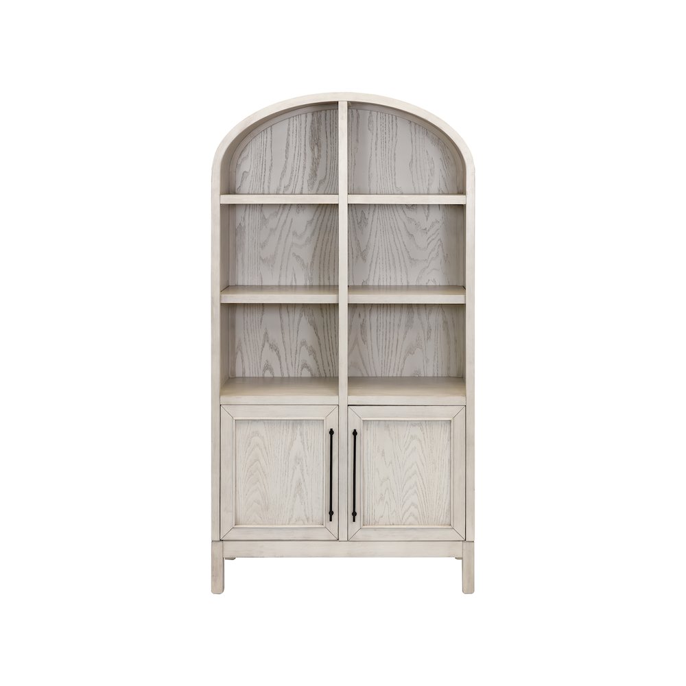 Modern Wood Arched Display Cabinet/Bookcase, Storage Cabinet, White