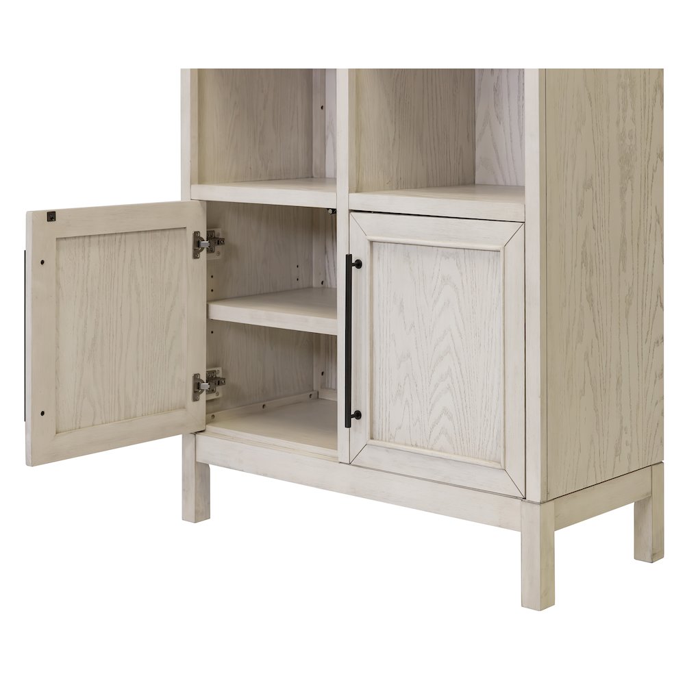Modern Wood Arched Display Cabinet/Bookcase, Storage Cabinet, White