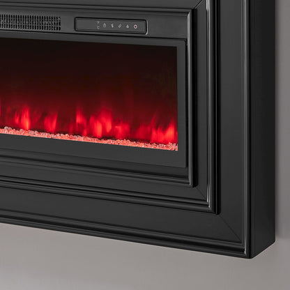 Wall Mounted Electric Fireplace Console, Black
