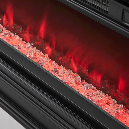 Wall Mounted Electric Fireplace Console, Black