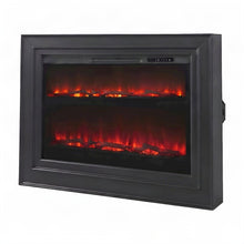 Wooden Wall Mounted Electric Fireplace TV Stand and Mantel Console, Black