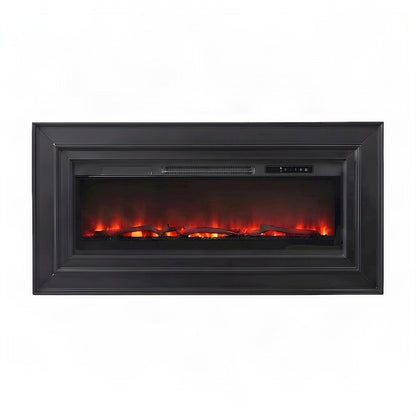 Wooden Wall Mounted Electric Fireplace TV Stand and Mantel Console, Black