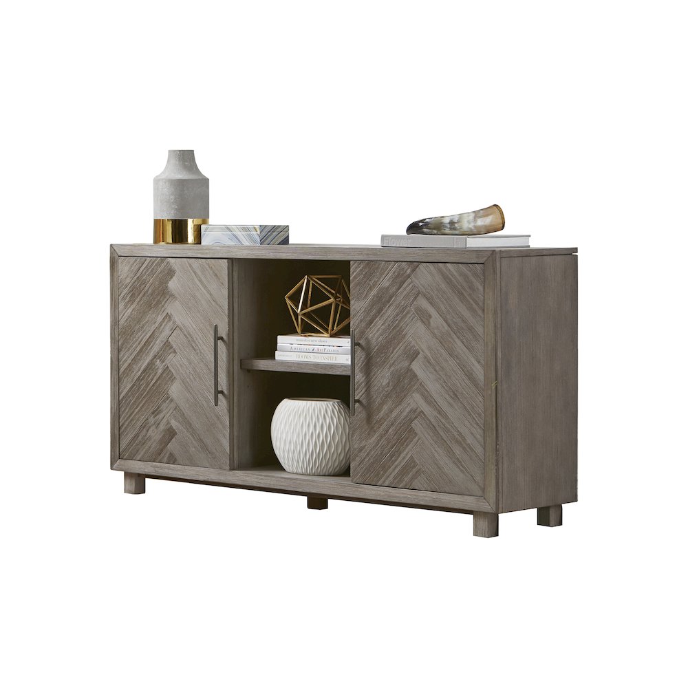 Palisades 60" TV Console, Fully Assembled, Gray