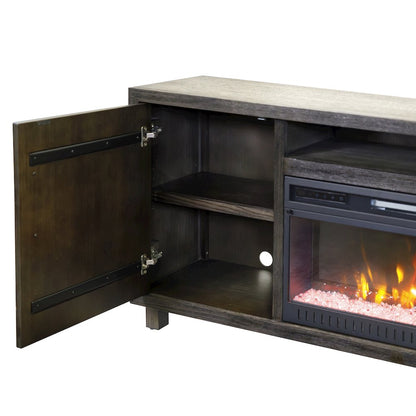 Palisades 67" Fireplace Console, Fully Assembled, Gray