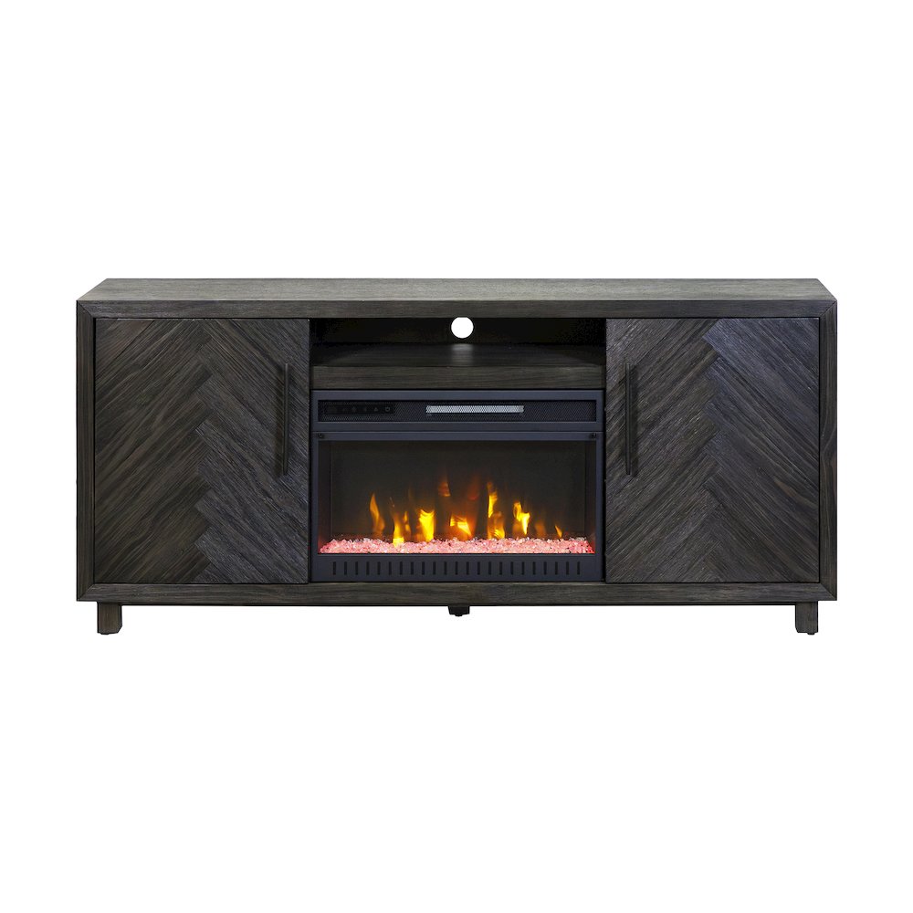 Palisades 67" Fireplace Console, Fully Assembled, Gray