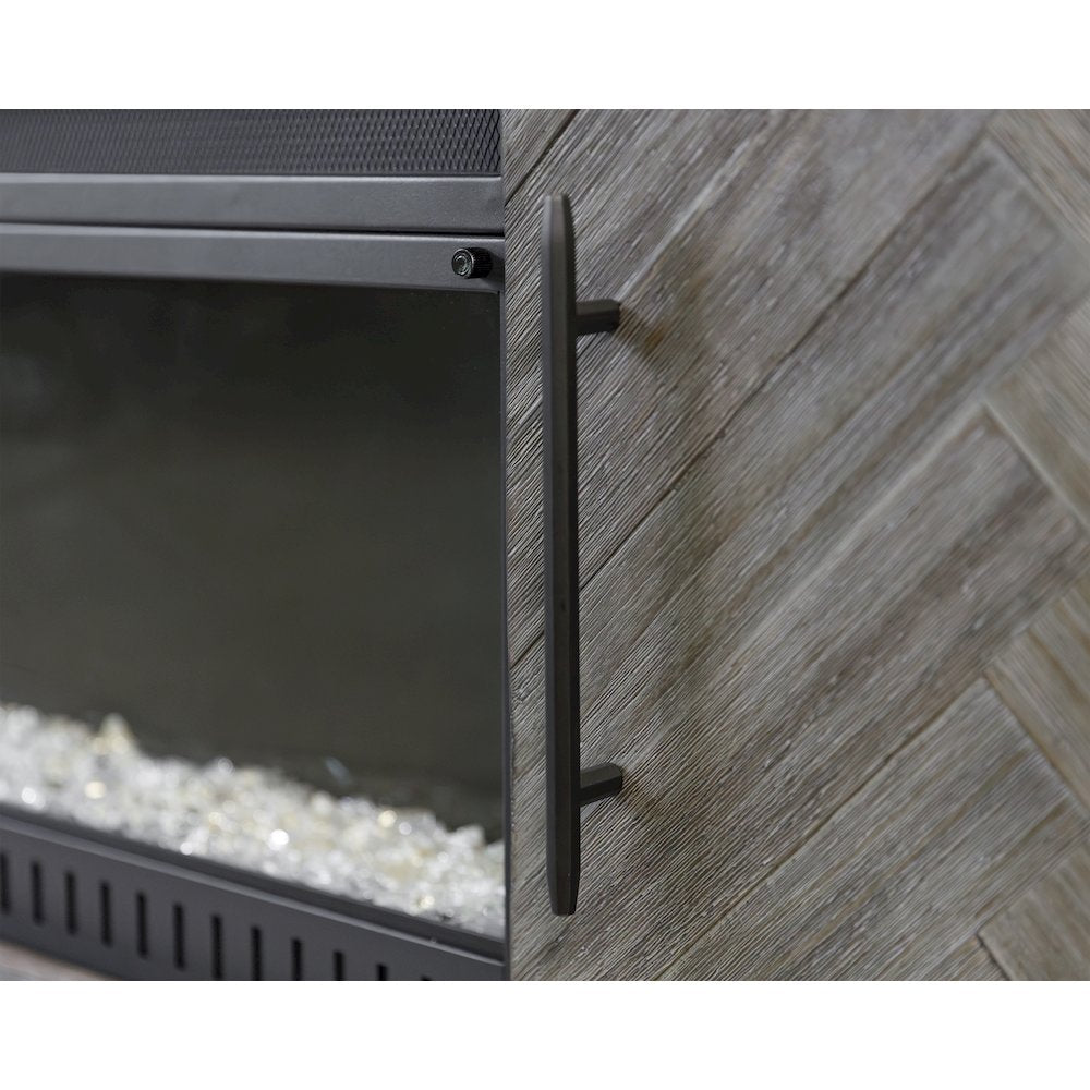 Palisades 80" Fireplace Console, Fully Assembled, Gray
