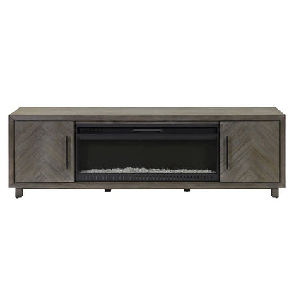 Palisades 80" Fireplace Console, Fully Assembled, Gray
