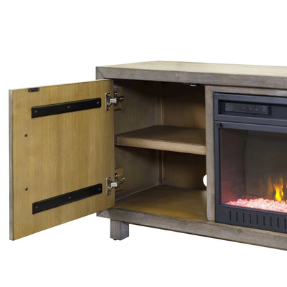 Palisades 80" Fireplace Console, Fully Assembled, Gray