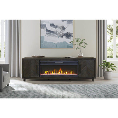 Palisades 80" Fireplace Console, Fully Assembled, Gray