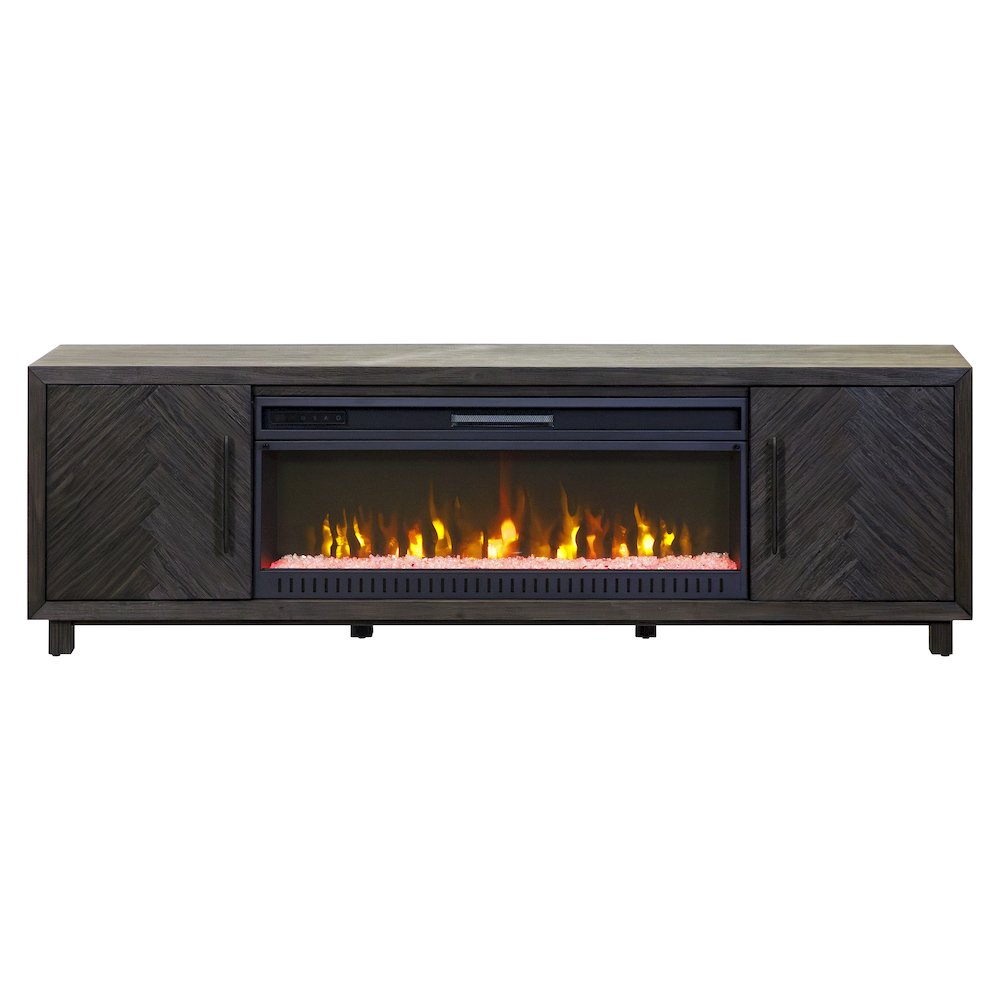 Palisades 80" Fireplace Console, Fully Assembled, Gray