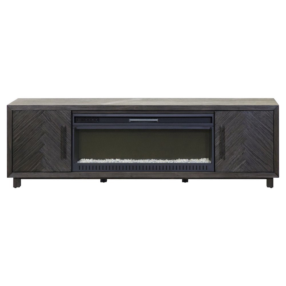 Palisades 80" Fireplace Console, Fully Assembled, Gray