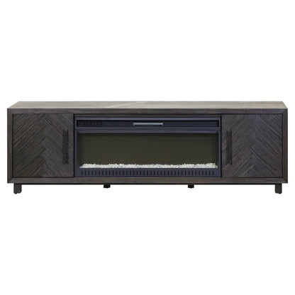 Palisades 80" Fireplace Console, Fully Assembled, Gray
