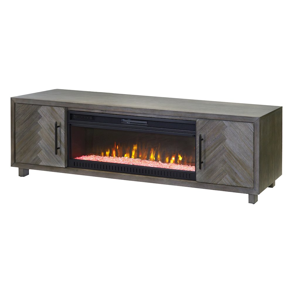 Palisades 80" Fireplace Console, Fully Assembled, Gray