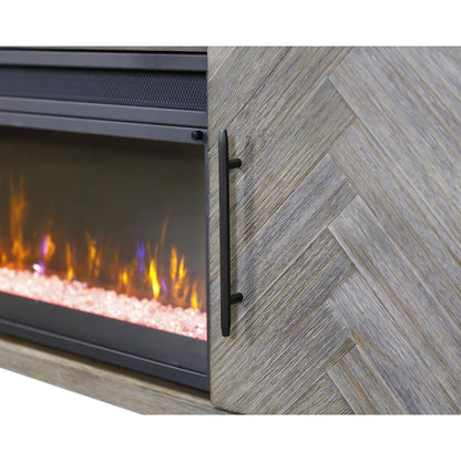Palisades 96" Fireplace Console, Fully Assembled, Gray