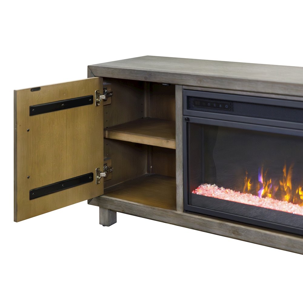 Palisades 96" Fireplace Console, Fully Assembled, Gray