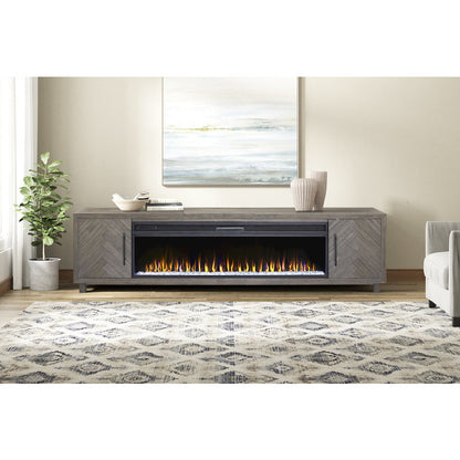 Palisades 96" Fireplace Console, Fully Assembled, Gray