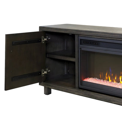 Palisades 96" Fireplace Console, Fully Assembled, Gray