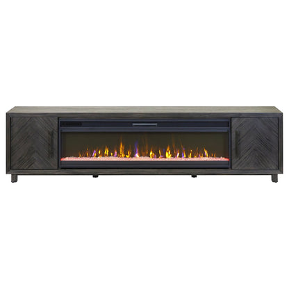 Palisades 96" Fireplace Console, Fully Assembled, Gray