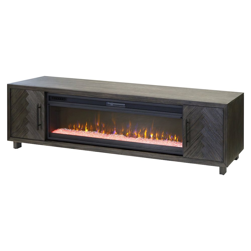 Palisades 96" Fireplace Console, Fully Assembled, Gray