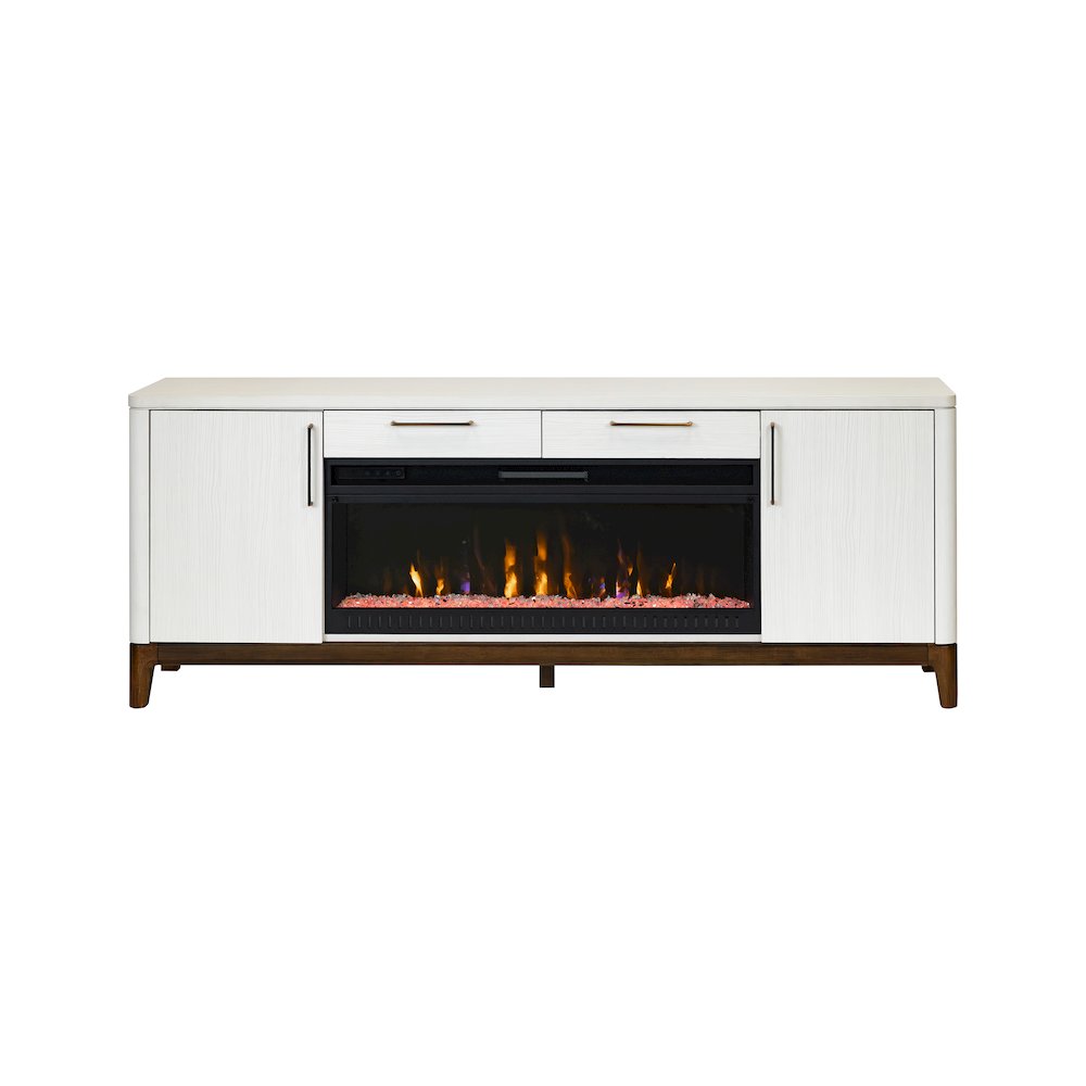 80" Wood Laminate Fireplace Console, Entertainment Storage, TV Stand