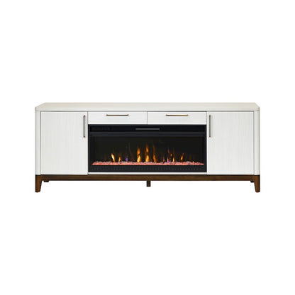 80" Wood Laminate Fireplace Console, Entertainment Storage, TV Stand