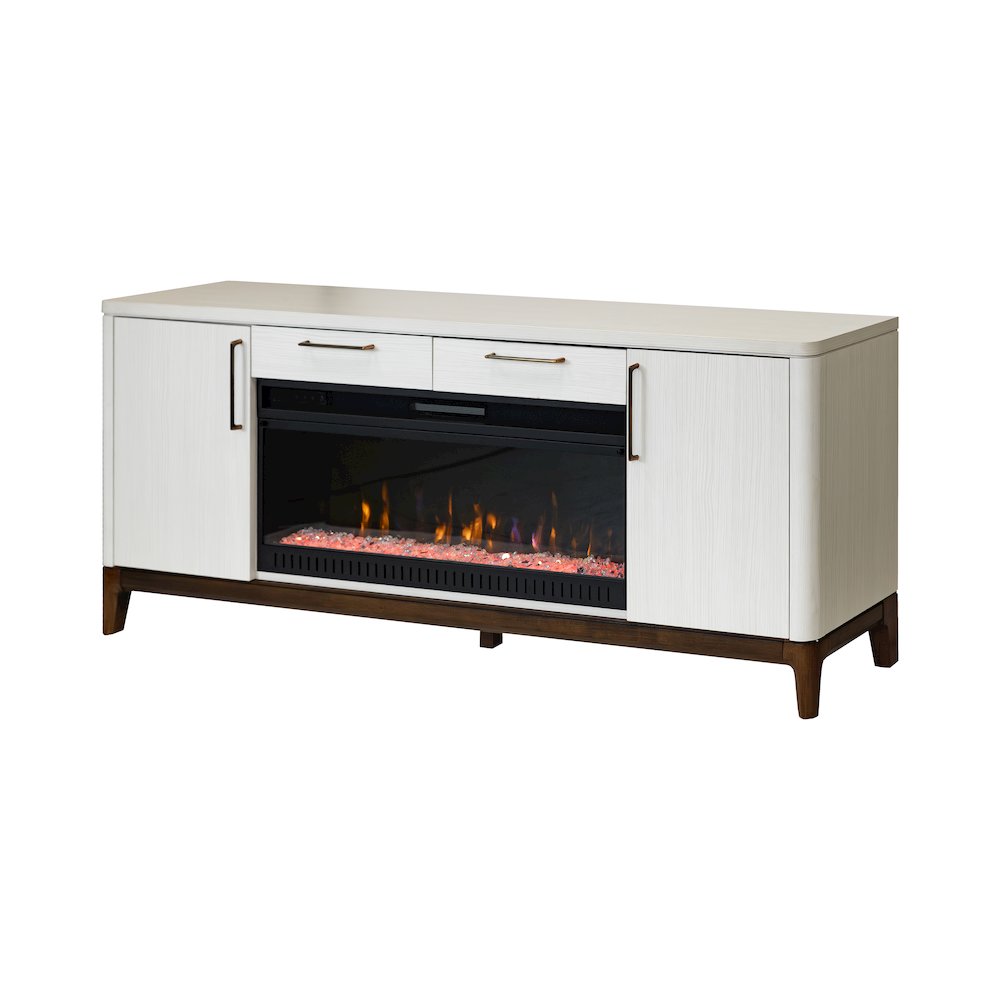 80" Wood Laminate Fireplace Console, Entertainment Storage, TV Stand