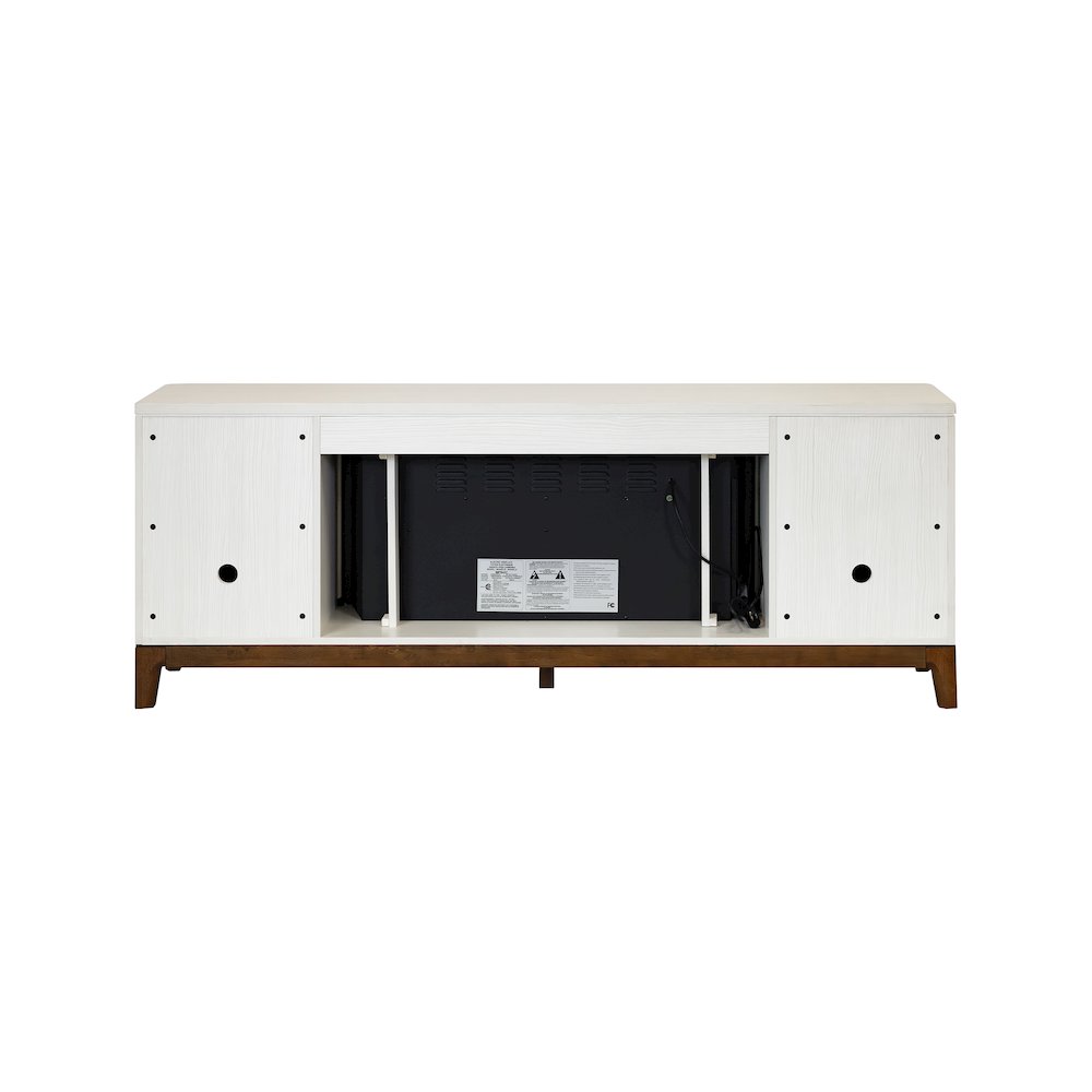 80" Wood Laminate Fireplace Console, Entertainment Storage, TV Stand