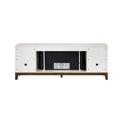80" Wood Laminate Fireplace Console, Entertainment Storage, TV Stand