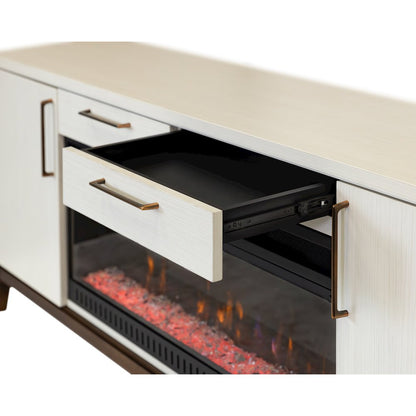80" Wood Laminate Fireplace Console, Entertainment Storage, TV Stand