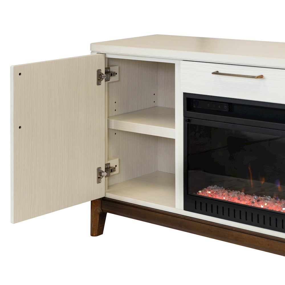 80" Wood Laminate Fireplace Console, Entertainment Storage, TV Stand