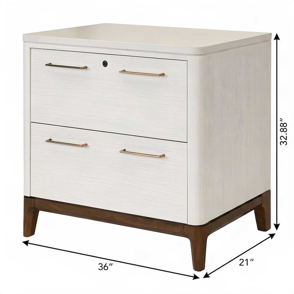 Wood Laminate Lateral File Cabinet with Office Storage Drawers, White