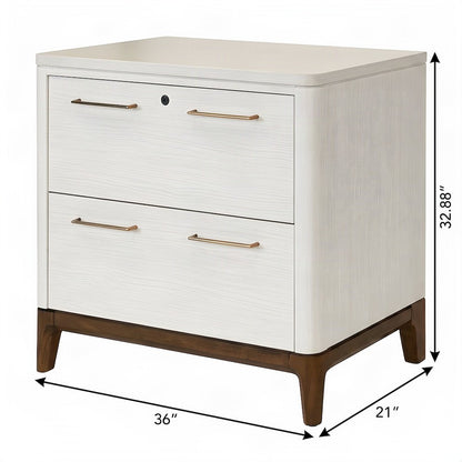 Wood Laminate Lateral File Cabinet with Office Storage Drawers, White