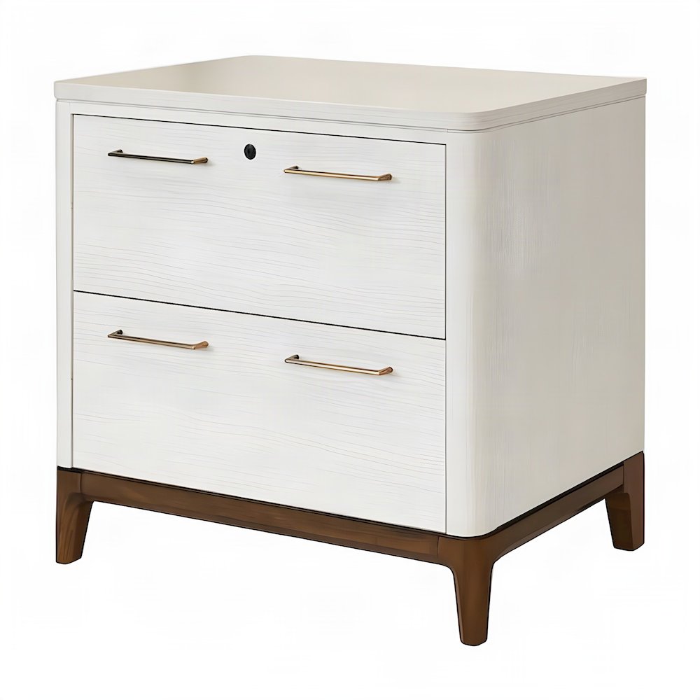 Wood Laminate Lateral File Cabinet with Office Storage Drawers, White