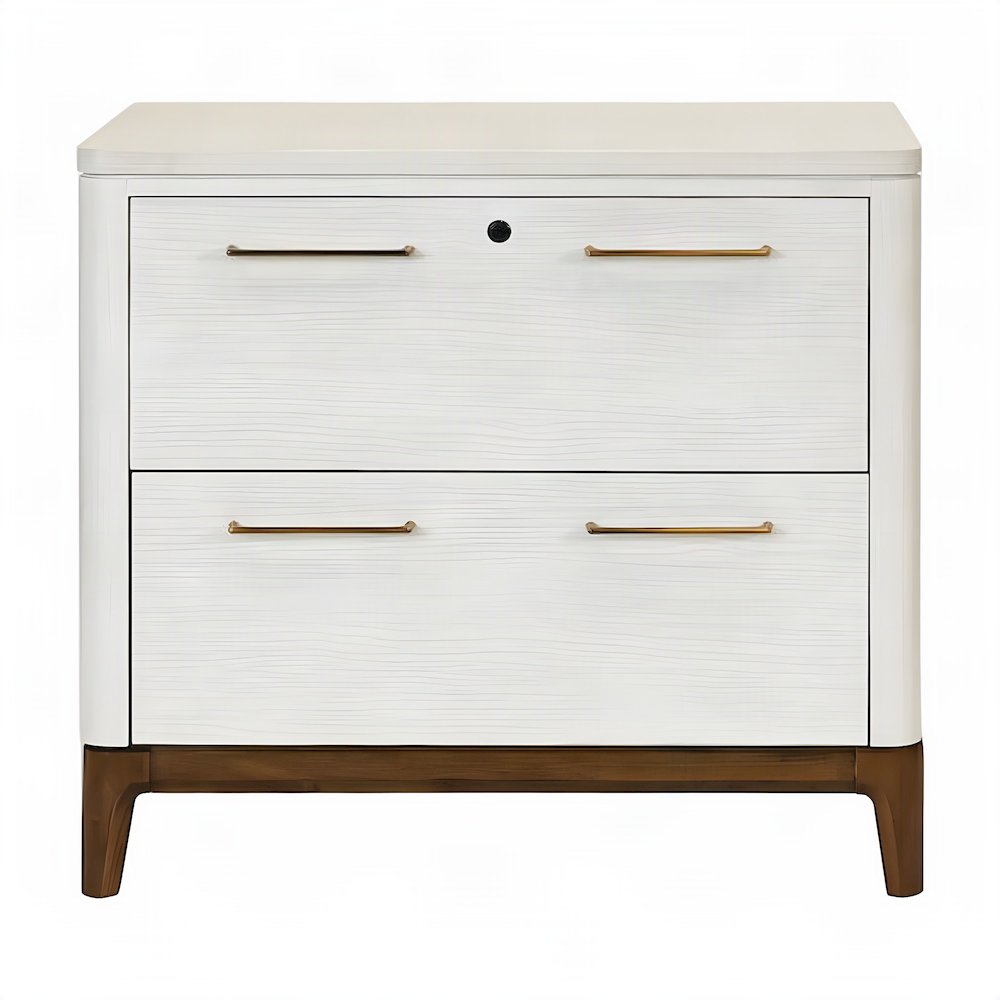Wood Laminate Lateral File Cabinet with Office Storage Drawers, White