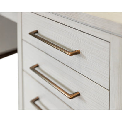 Contemporary Laminate Wood Double Pedestal Executive Desk, Writing Table