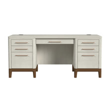 Contemporary Laminate Wood Double Pedestal Executive Desk, Writing Table