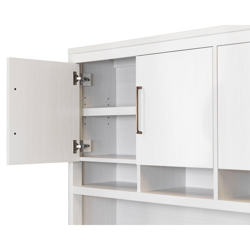 Contemporary Laminate Wood Hutch With Doors, Storage Hutch, Office Storage
