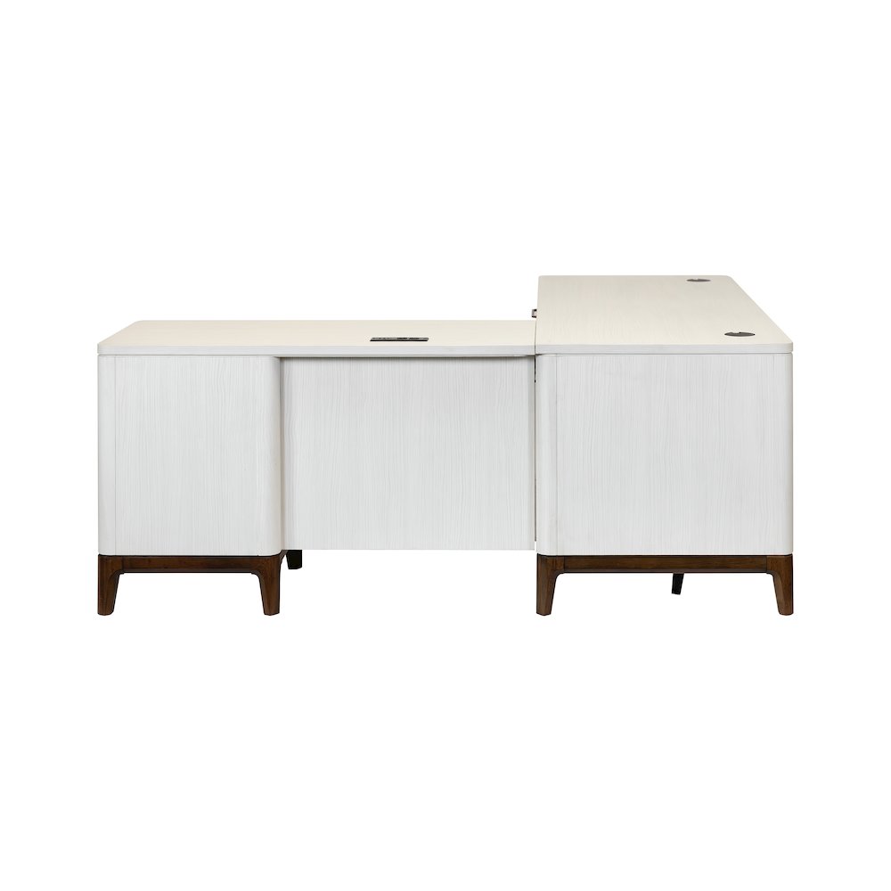 Contemporary Laminate Wood L-Desk & Return, Office Writing Table & Return