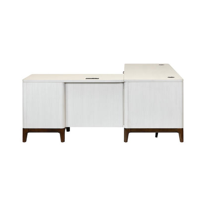 Contemporary Laminate Wood L-Desk & Return, Office Writing Table & Return