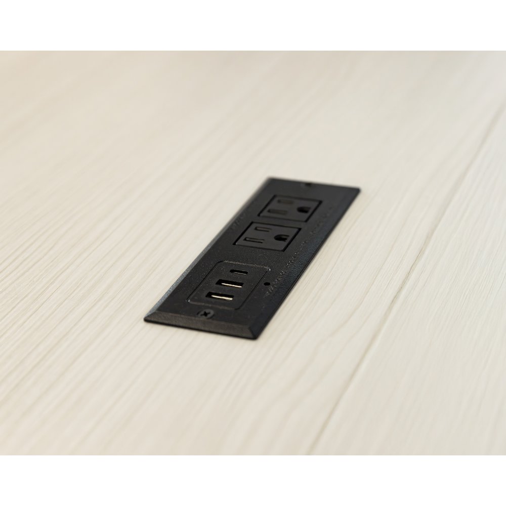 Contemporary Laminate Wood L-Desk & Return, Office Writing Table & Return